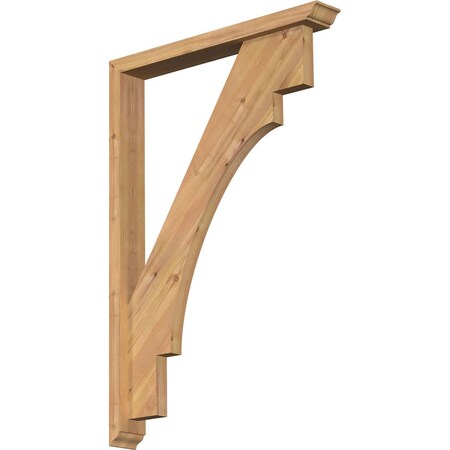Ekena Millwork Merced Traditional Smooth Bracket w/ Offset Brace, Western Red Cedar, 3 1/2"W x 26"D x 38"H BKT0402X26X38MRC01SWR
